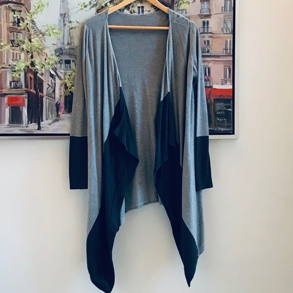 Melanie Lyne Colour Block Cascade Open Cardigan - Picture 2 of 5